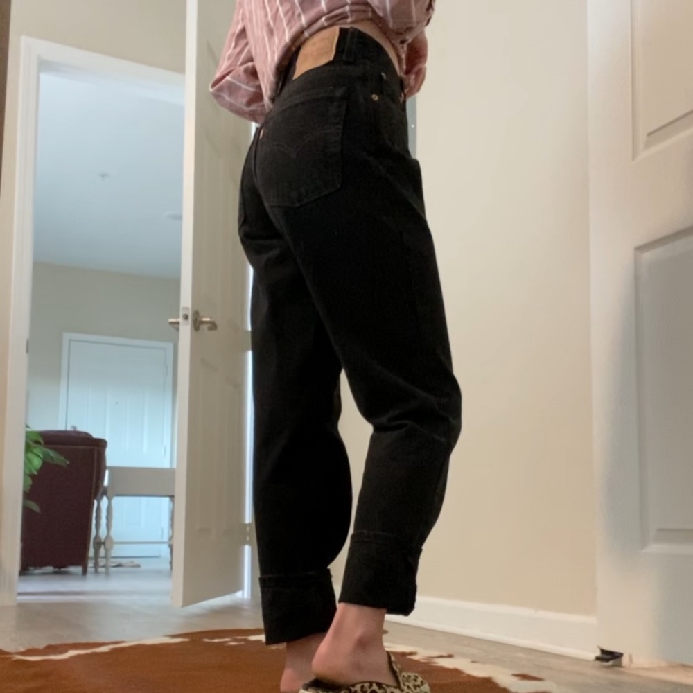 High waisted black vintage Levi’s
